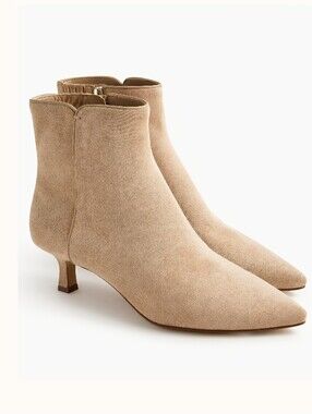 J.Crew Factory Women's Beige Suede Pointed Toe Ankle Boots Dusty Tan Sz 8 $218